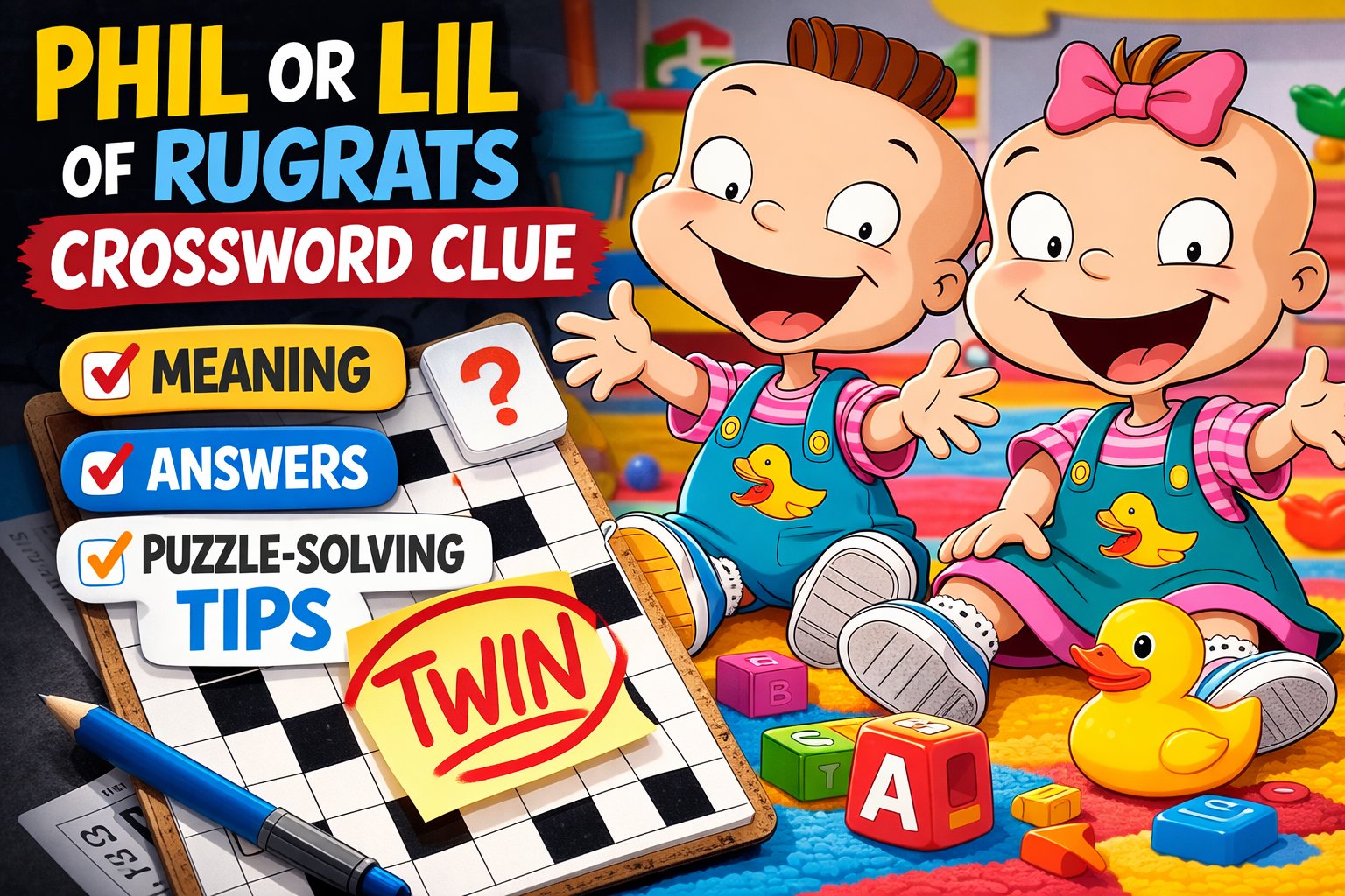 Phil or Lil of Rugrats Crossword Clue: Meaning, Answers, and Puzzle-Solving Tips